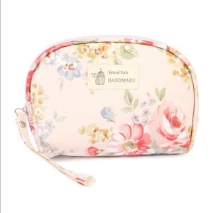 NWOT Pink Floral Cosmetic Bag